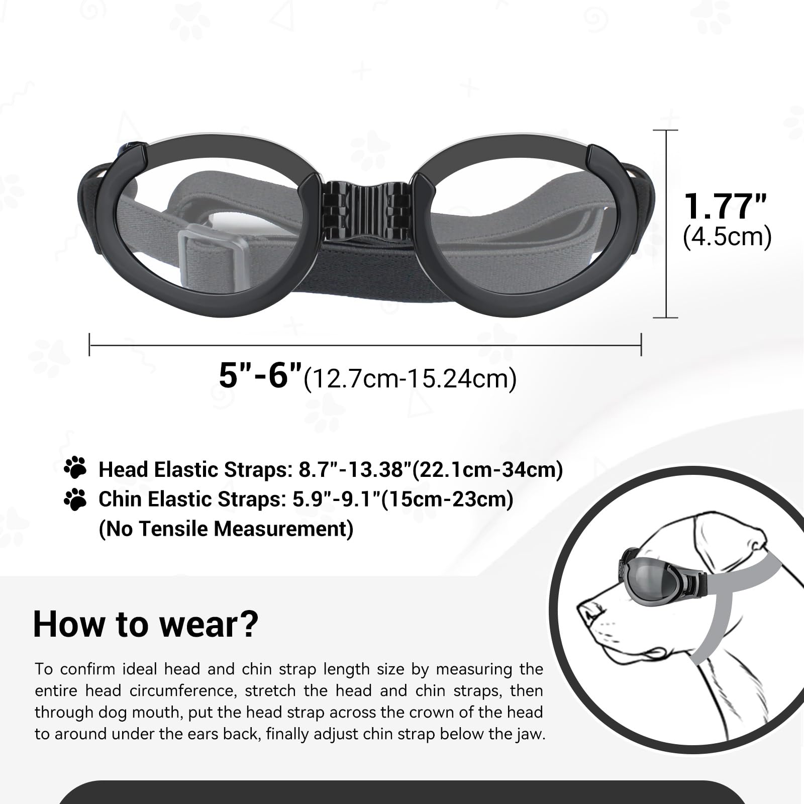 PETLESO dog goggles lightweight TPEE frame close-up for comfort