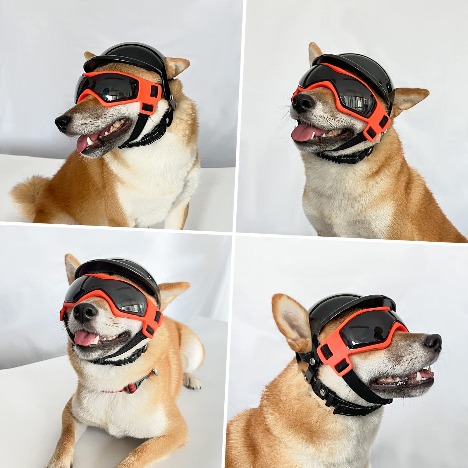 PETLESO dog helmet with ear holes for secure fit during active outings
