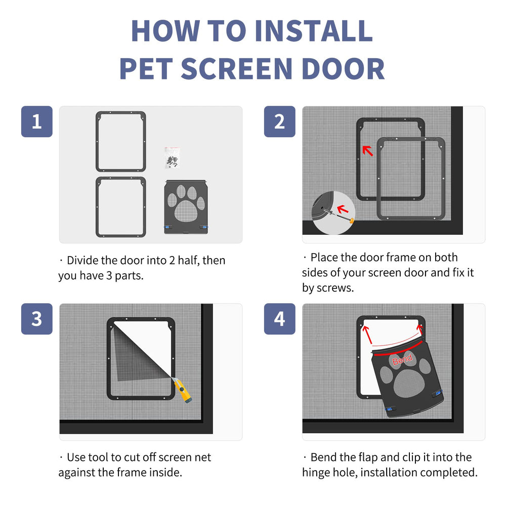 Petleso door frame built from ultrahard ABS with anti-scratch flap.