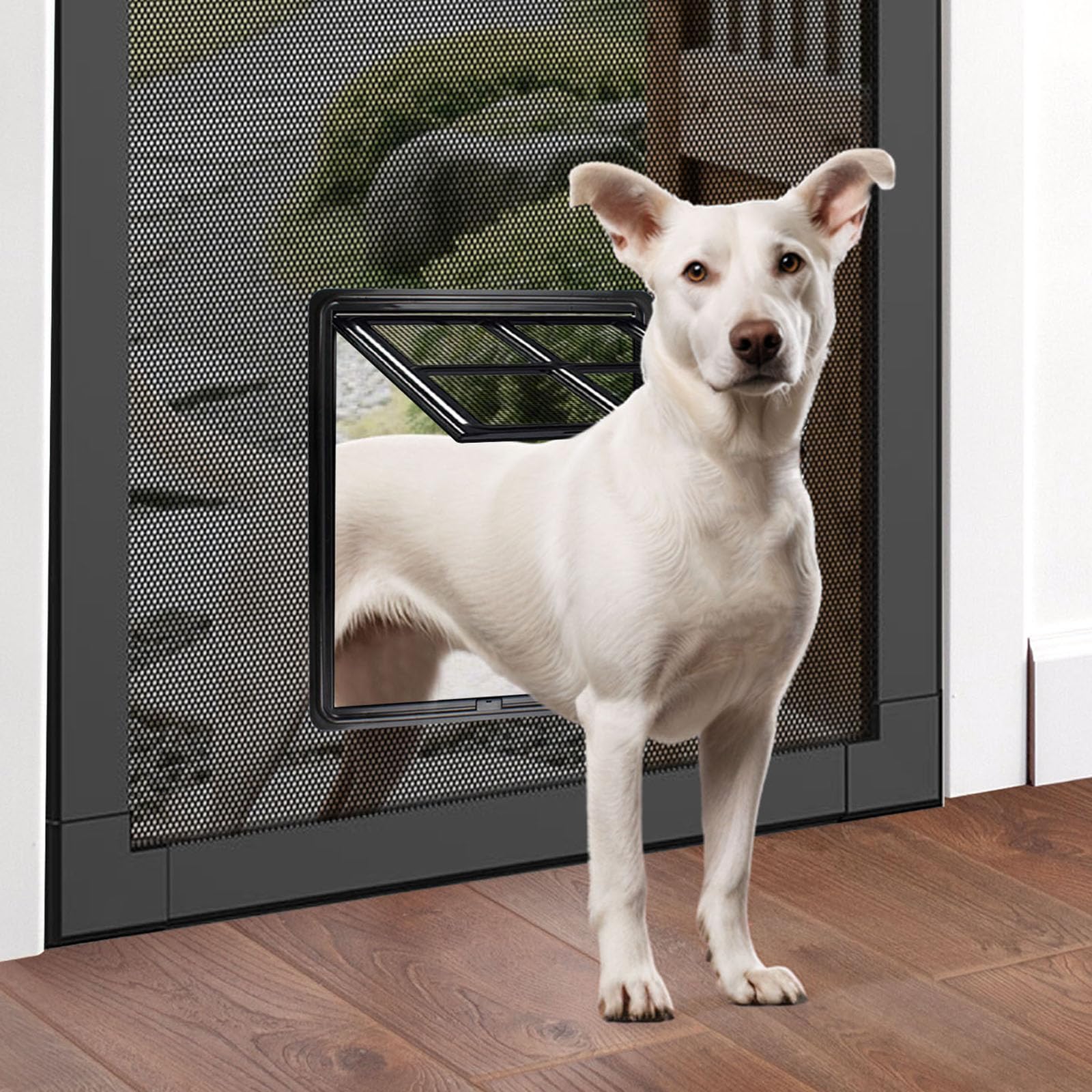 PETLESO dog screen door durable-material frame supports long-lasting use