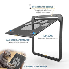 Petleso dog screen door installation kit with screws and guide for quick setup.