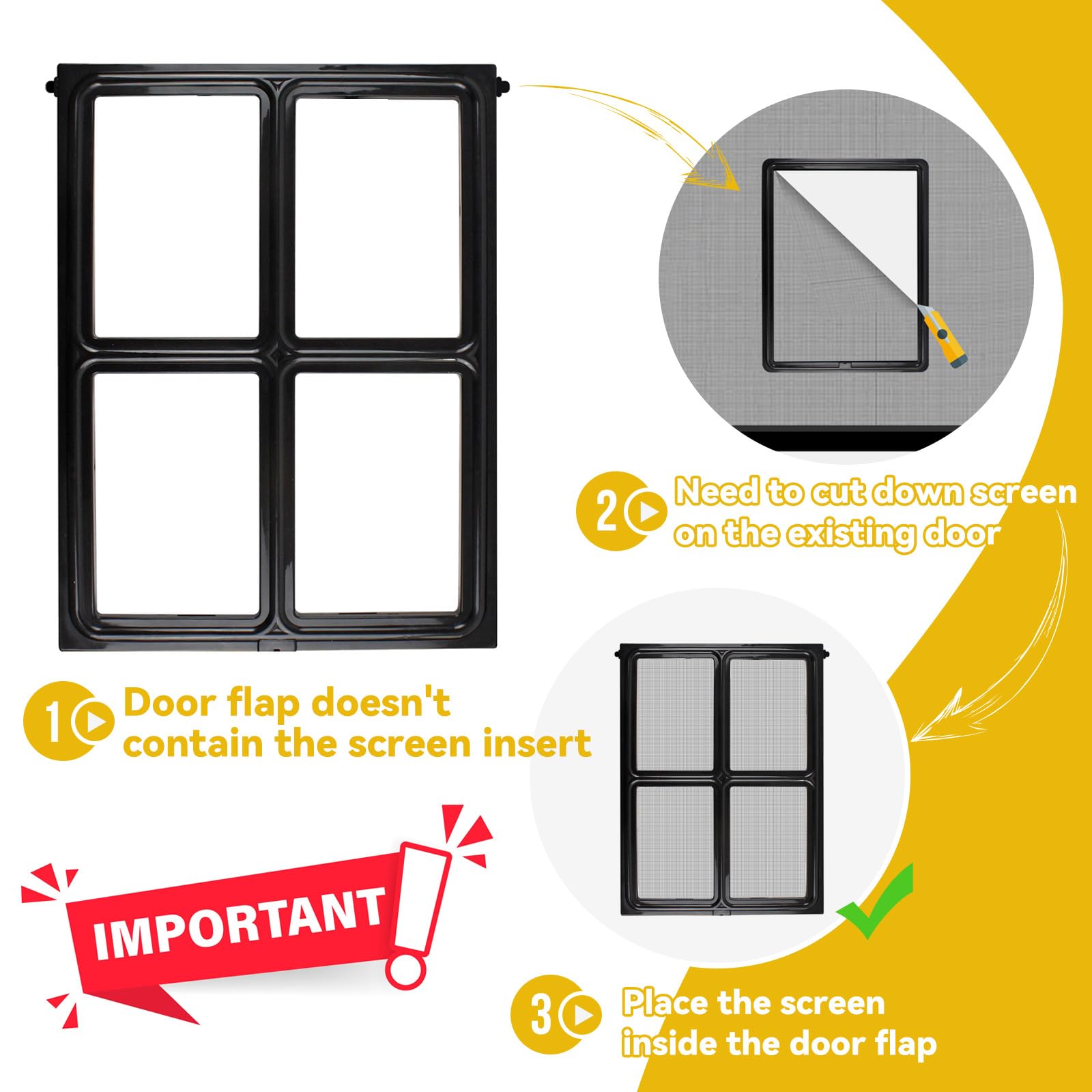 PETLESO dog screen door installation process showing quick setup
