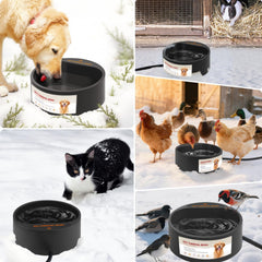 PETLESO Outdoor Heated Water Bowl thermostat display maintains warm water for winter
