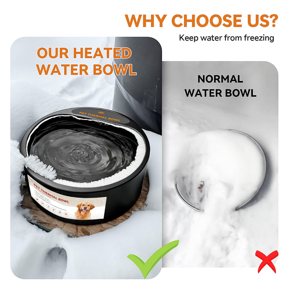 PETLESO Outdoor Heated Water Bowl two-point-two-liter capacity supports multiple pets