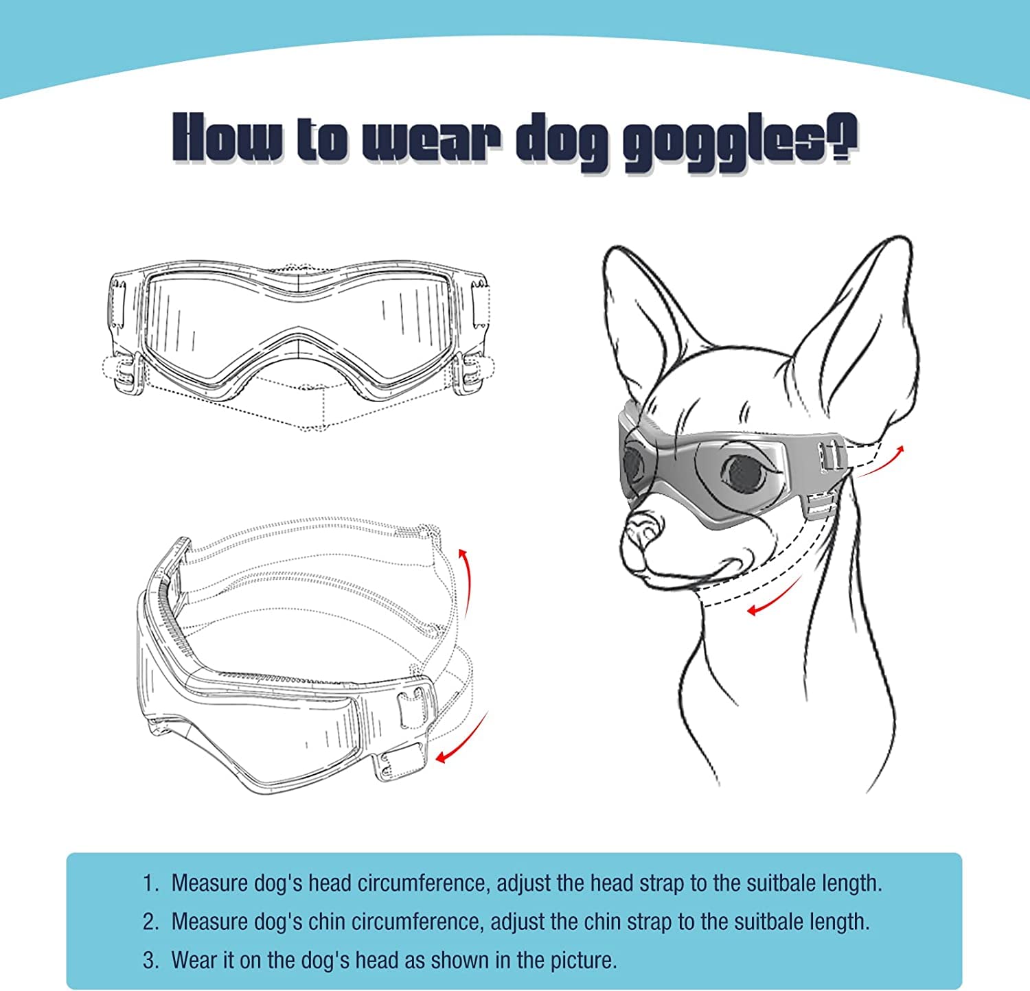 PETLESO goggles feature soft rubber frame for comfortable wear
