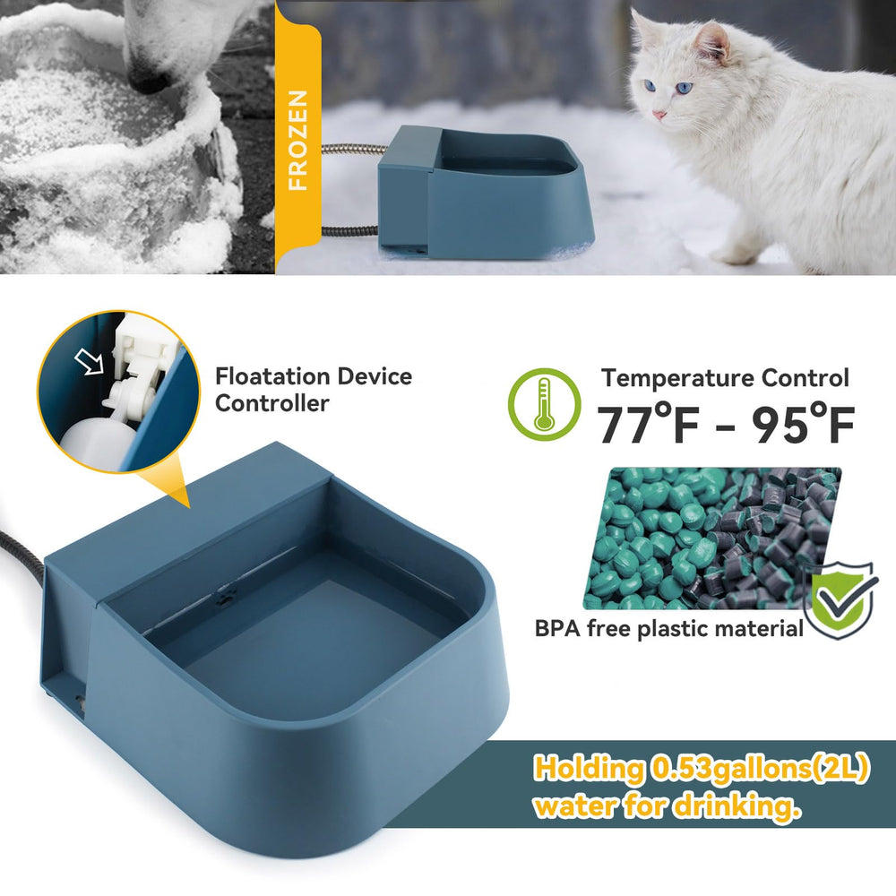 PETLESO water bowl 2L capacity supports multiple pets’ daily hydration.