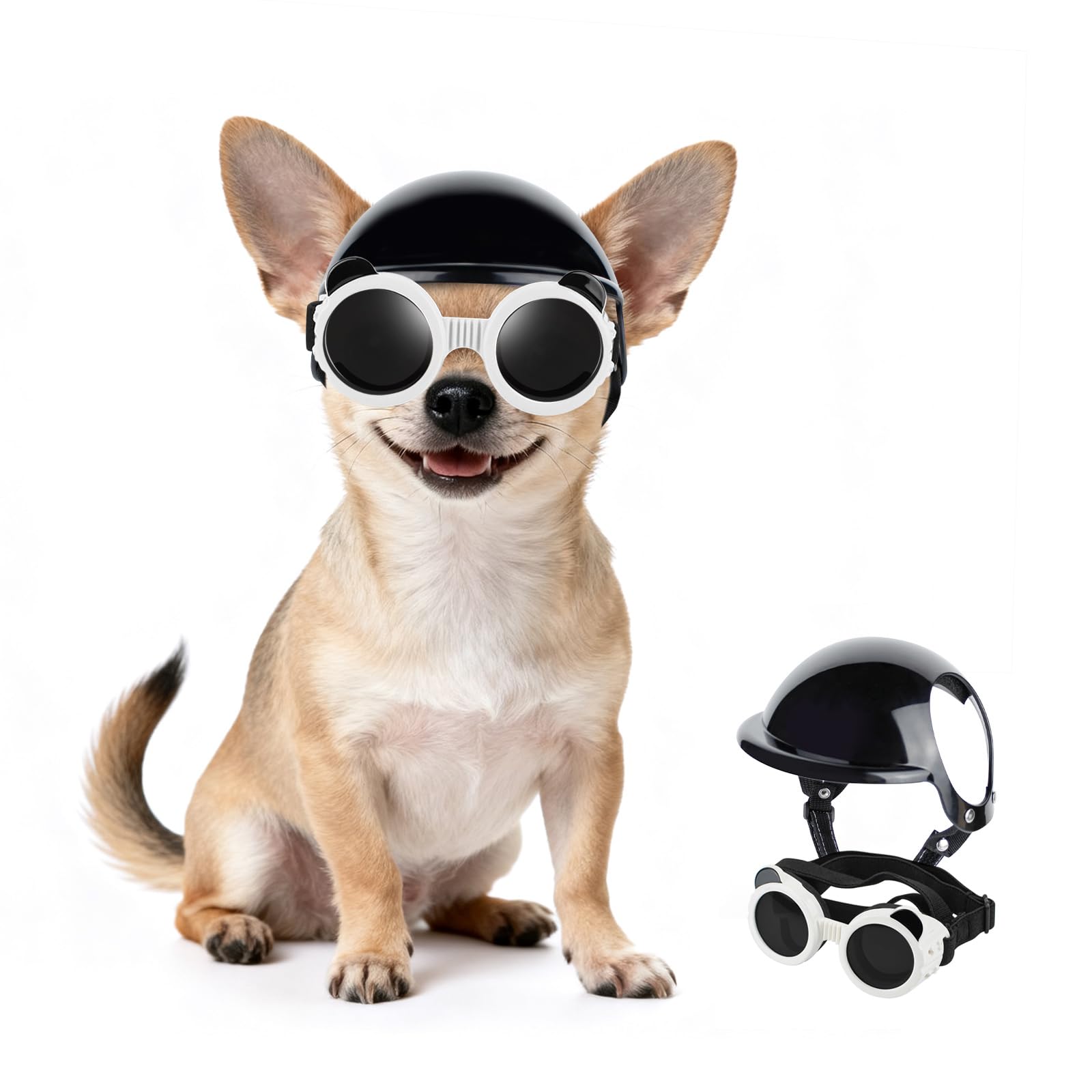 PETLESO XS dog helmet front view for secure fit and head protection during outdoor rides