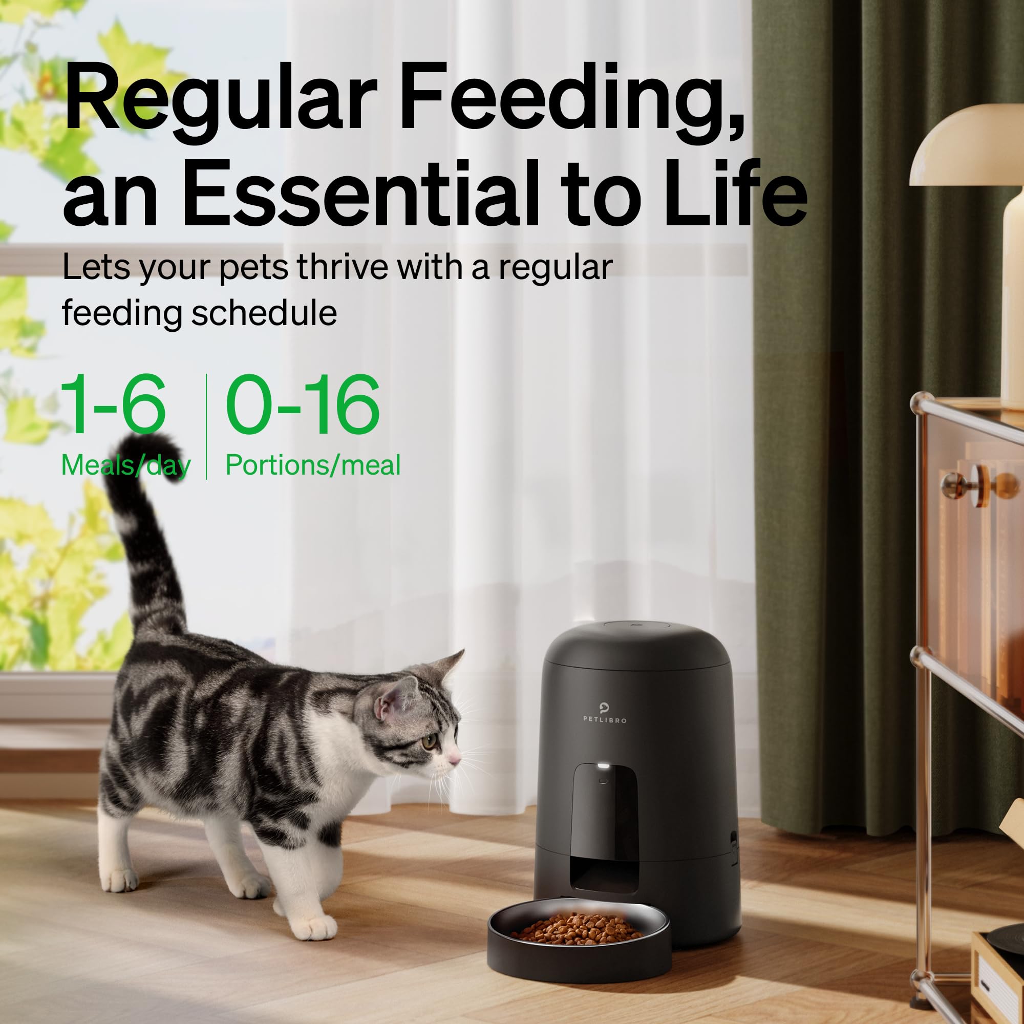 PETLIBRO AIR cordless feeder top lid keeps food secure between meals