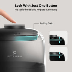 PETLIBRO AIR Timed Feeder with locking top lid prevents tampering.