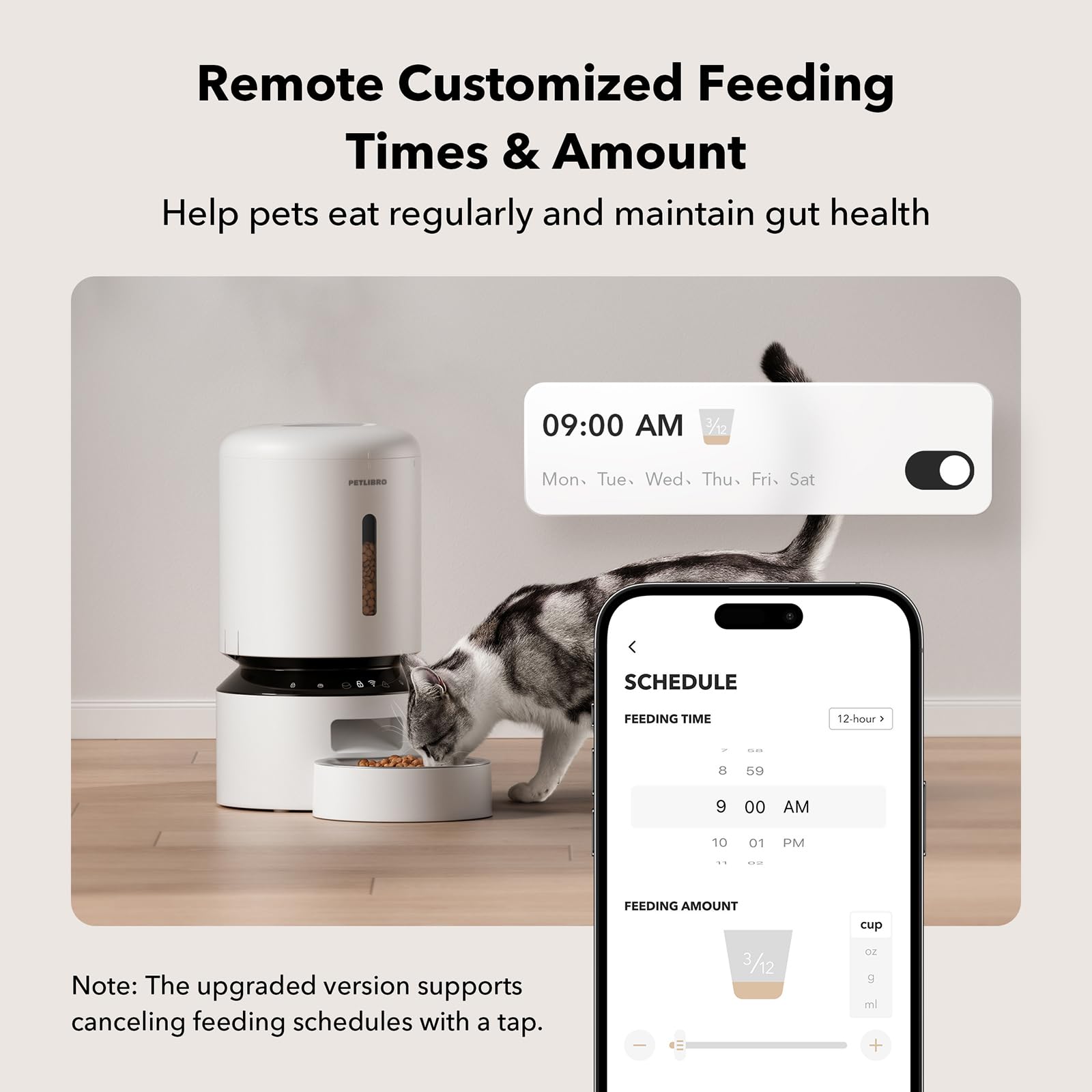 PETLIBRO app control screenshot for remote feeding management