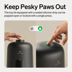PETLIBRO automatic cat feeder battery compartment enables cordless placement anywhere