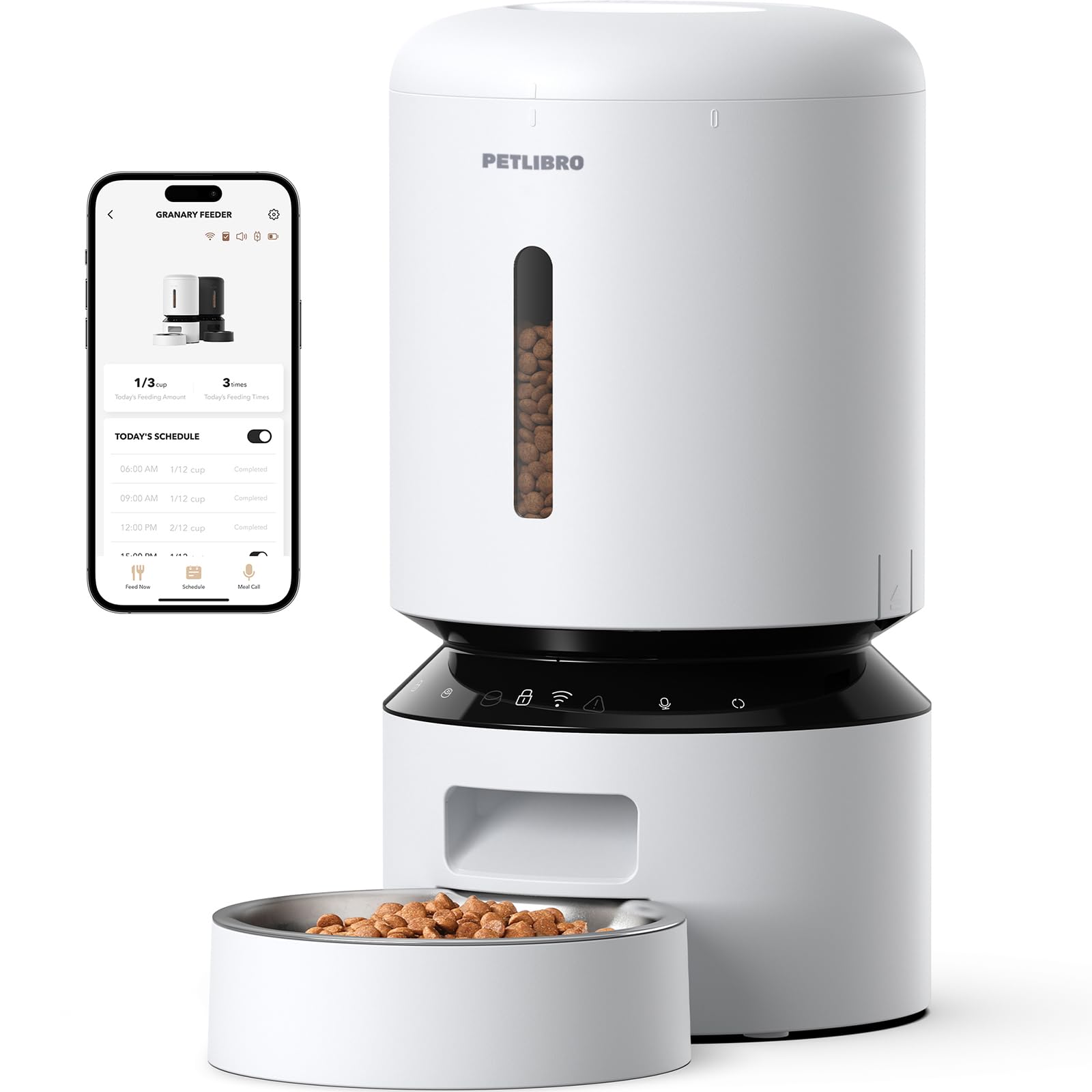 PETLIBRO automatic feeder front view showing reliable meal delivery