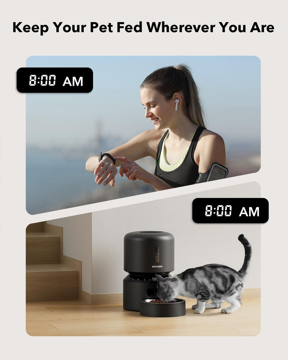 PETLIBRO Voice call microphone captures custom mealtime message