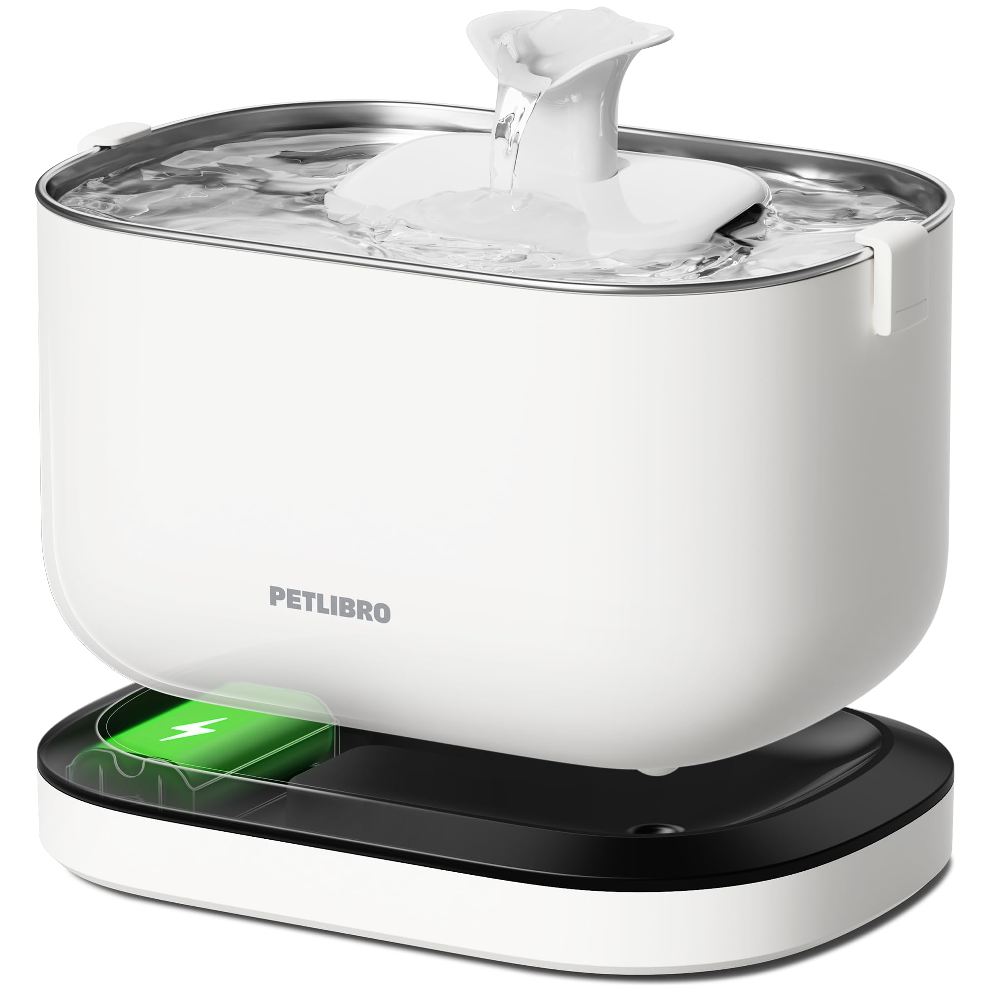 PETLIBRO cordless cat water fountain front view for flexible placement
