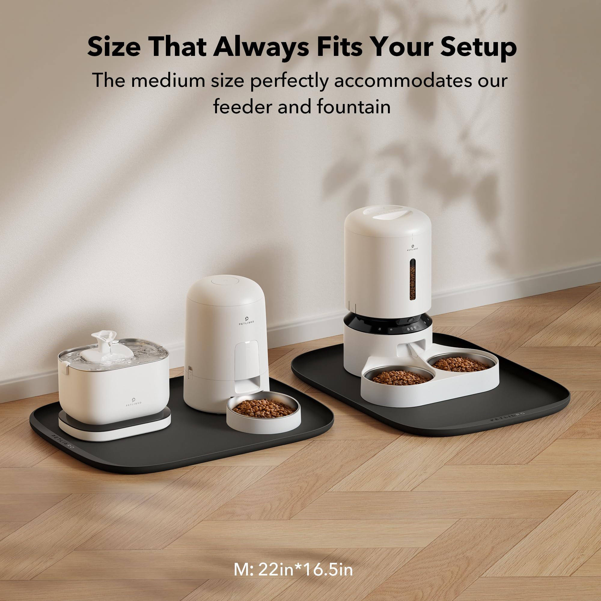 PETLIBRO Cove mat small pocket design catches kibble spill safely.