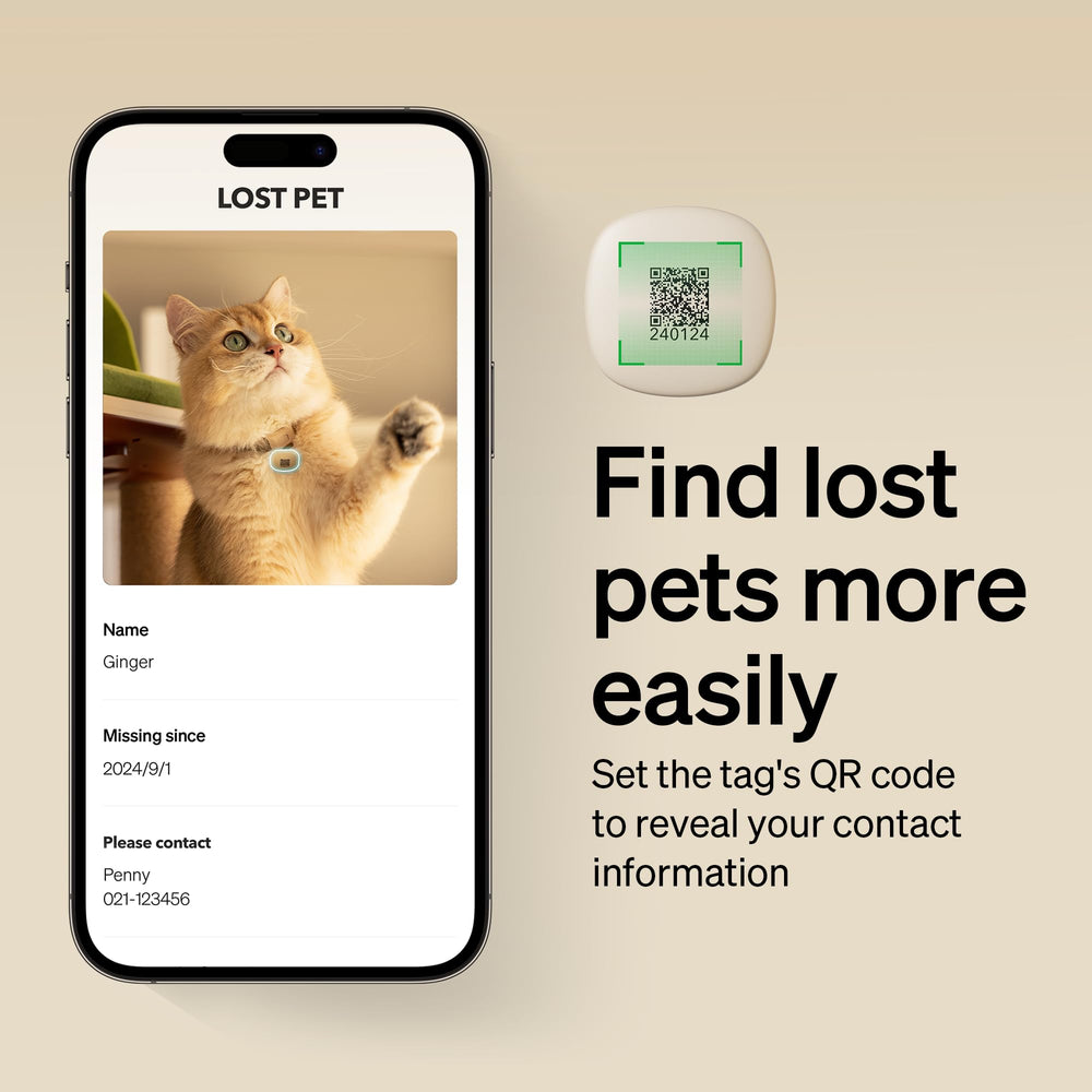 PETLIBRO lightweight 4.2g RFID tag resting on a cat collar for comfort.