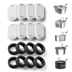 PETLIBRO stainless-steel cat fountain filter 8-pack ensuring cleaner, fresher-tasting water.