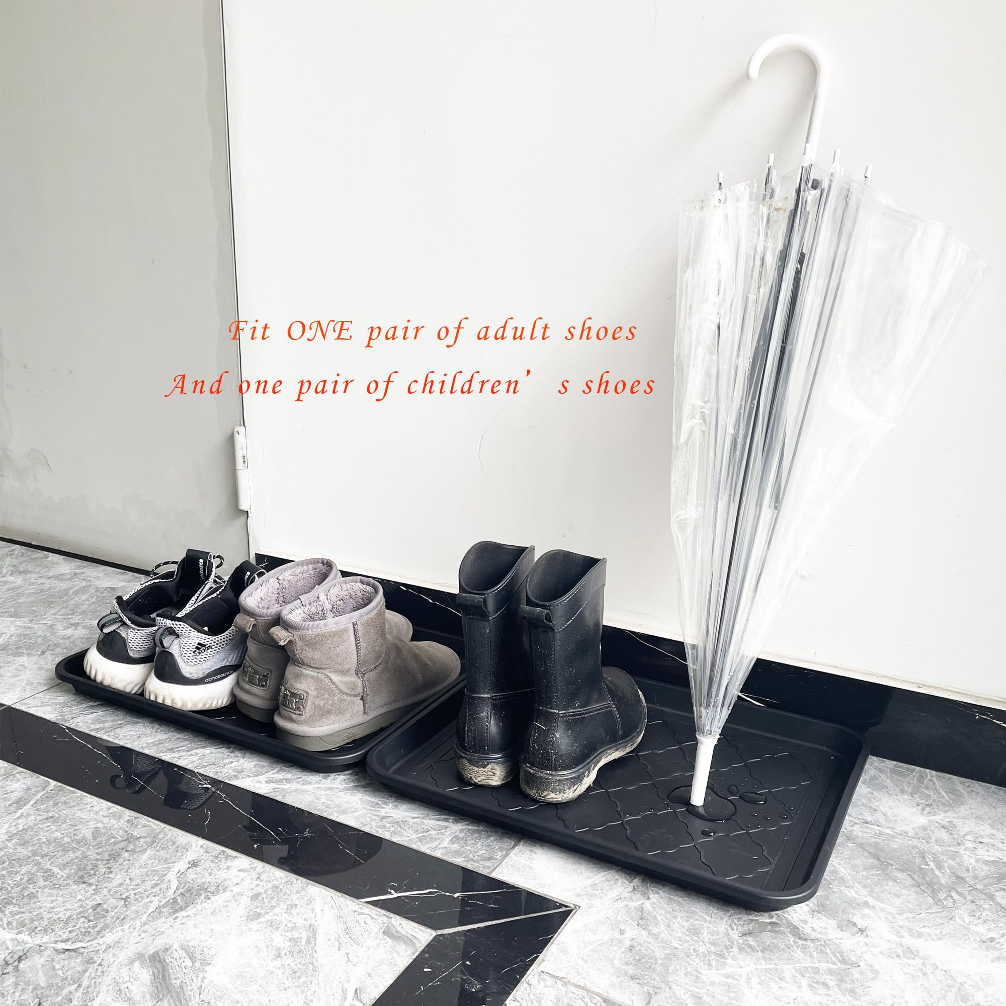 PetLike boot tray with non-slip back stays in place on floors