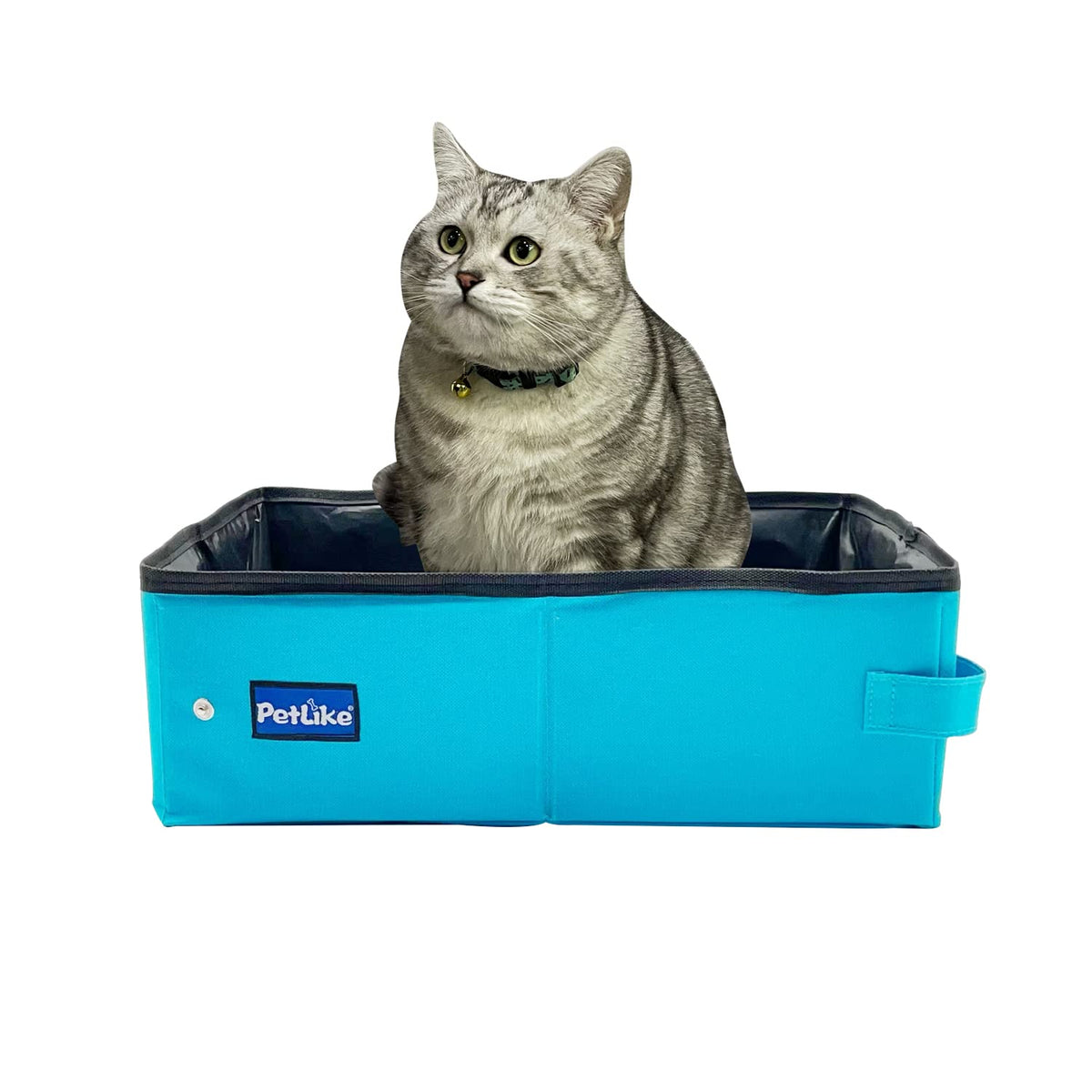 PetLike Travel Cat Litter Box folded for compact carry and easy storage