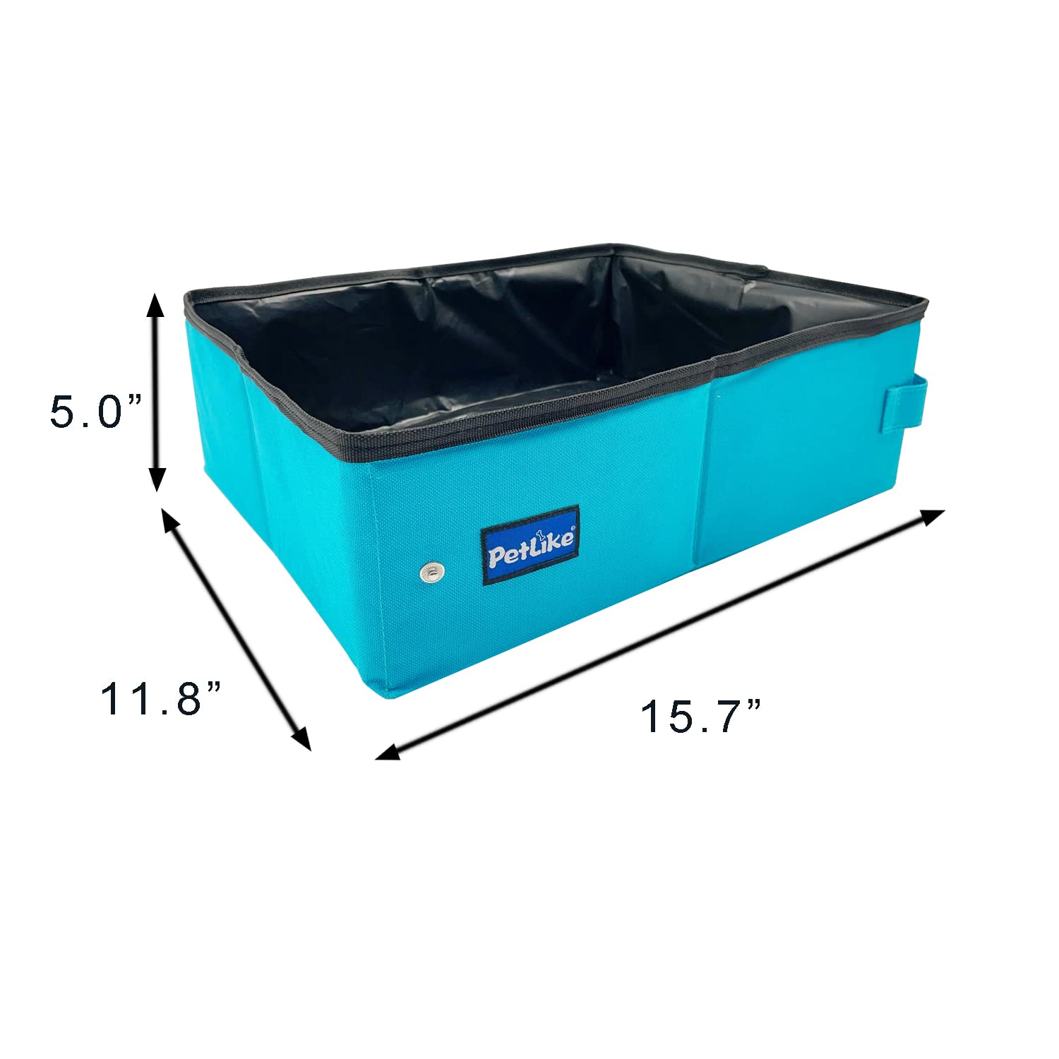 PetLike Travel Cat Litter Box shows leak-proof nylon exterior for trips