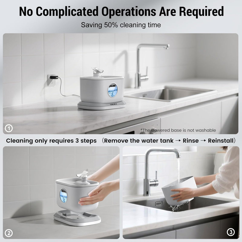 Petlipo 2.6L capacity provides days of water between fills.