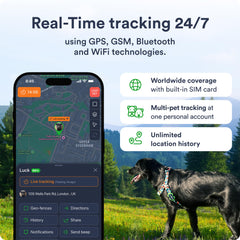 PETLOC8 real-time location alerts help you stay aware of your dog's moves