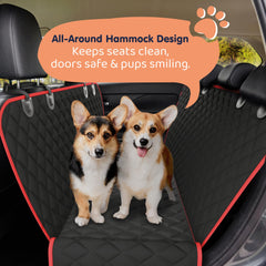 Petloox dog seat cover non-slip backing prevents sliding on the rear seat