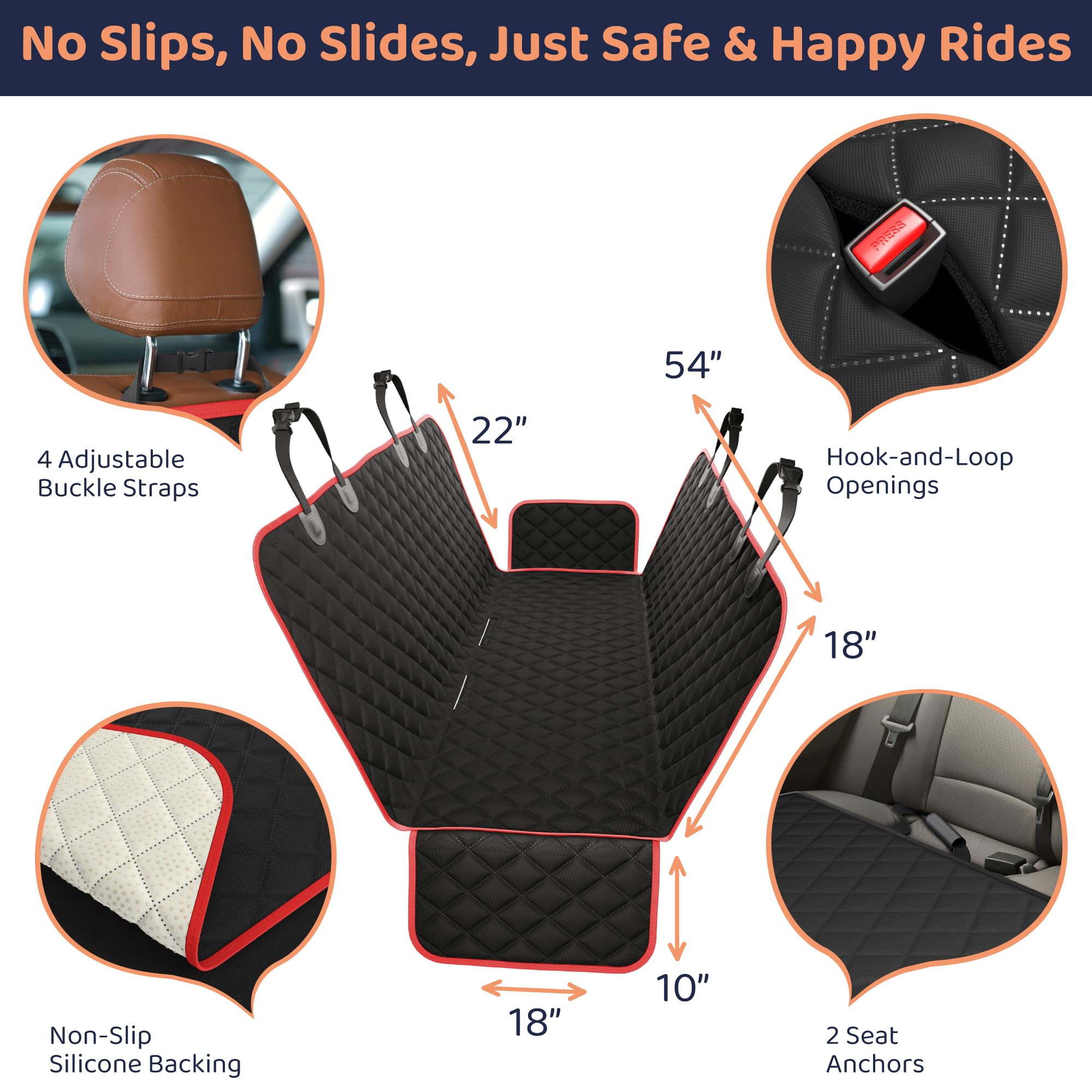 Petloox dog seat cover side flaps protecting door panels on rides