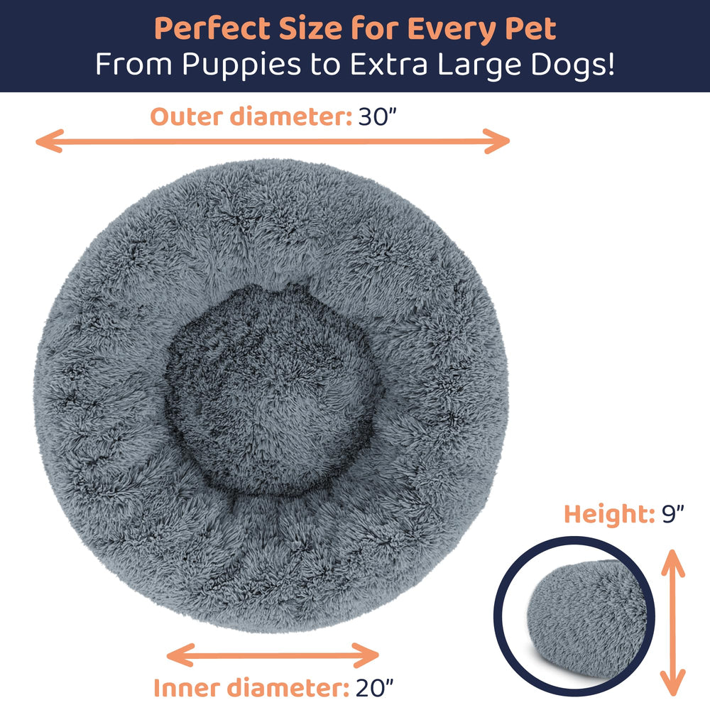 Petloox Donut Bed elegant design fits home decor with premium plush fabric.