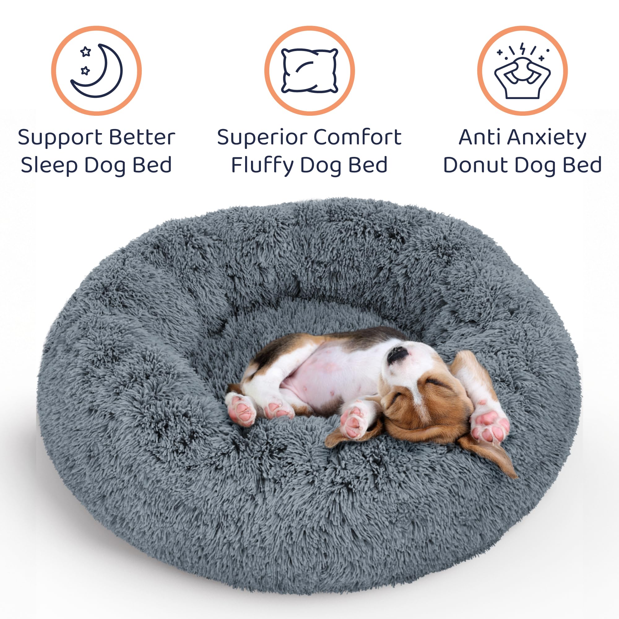 Petloox Donut Bed nest design demonstrates secure, cozy curled-up spot.