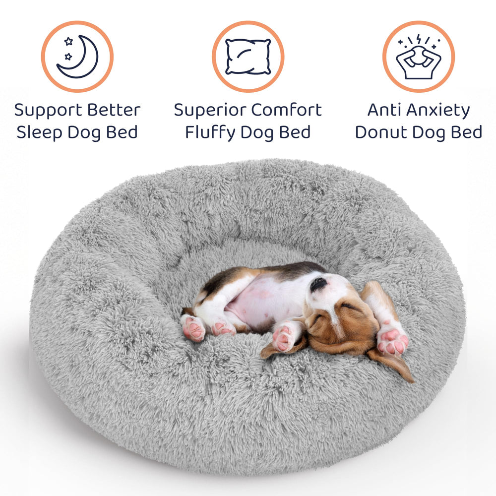 Petloox Donut Bed nest shape calms anxious pets.