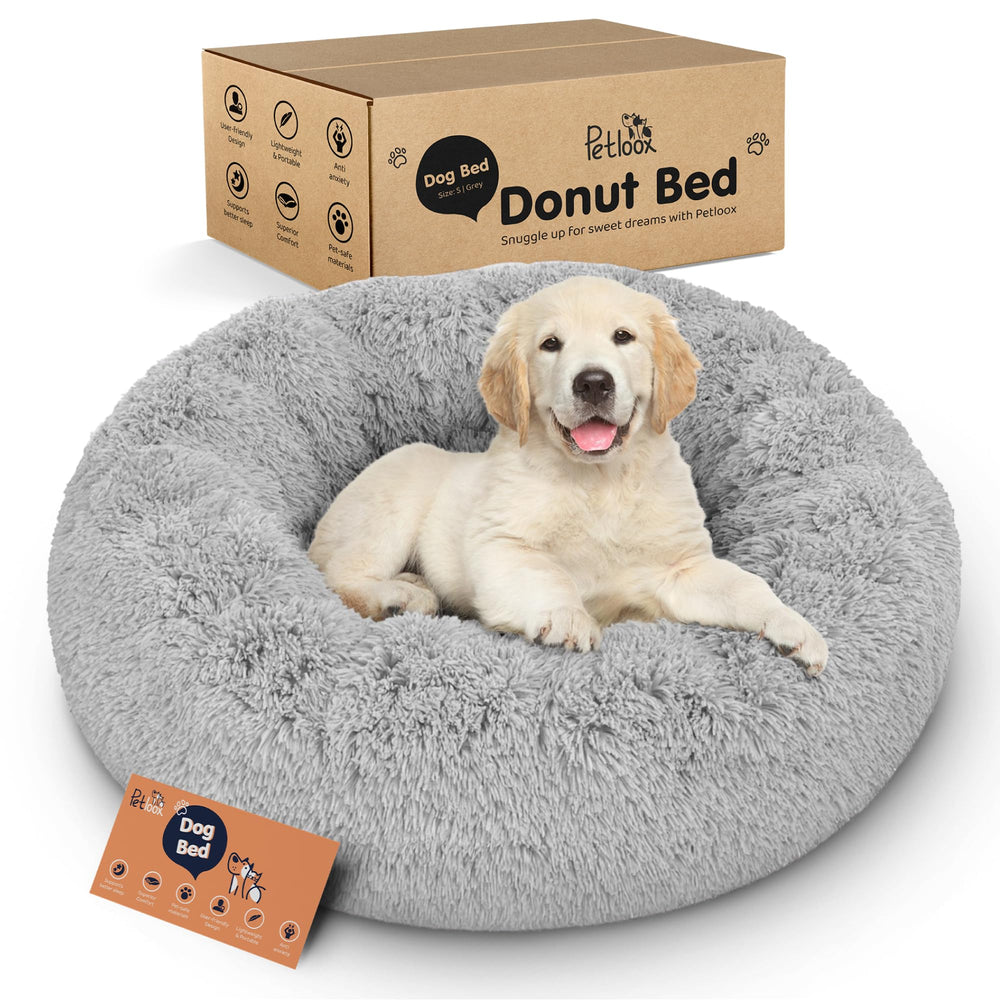 Petloox Donut Bed plush texture close-up showing ultra-soft fabric for cozy naps.