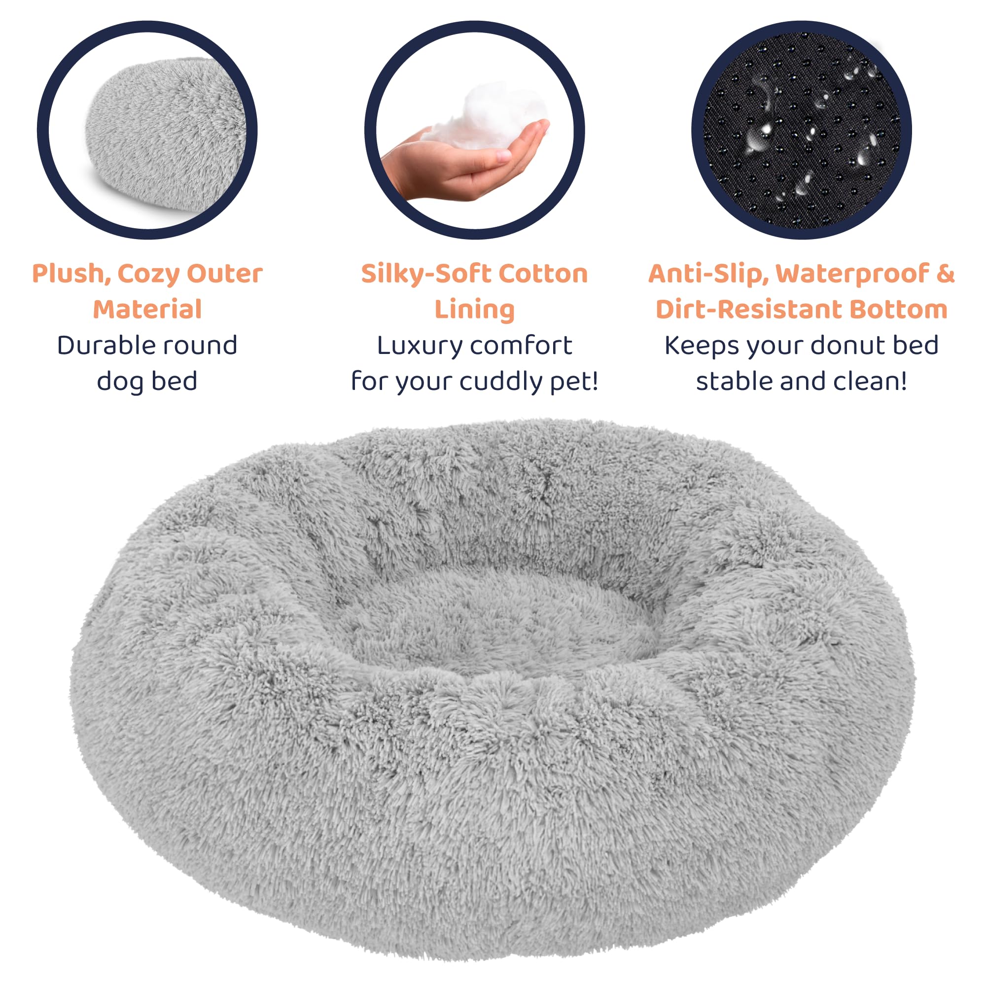 Petloox Donut Bed sizes small to XL fit every pet.