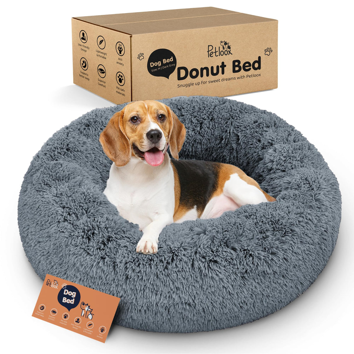 Petloox Donut Bed ultra-soft plush close-up showing cloud-like comfort for naps.