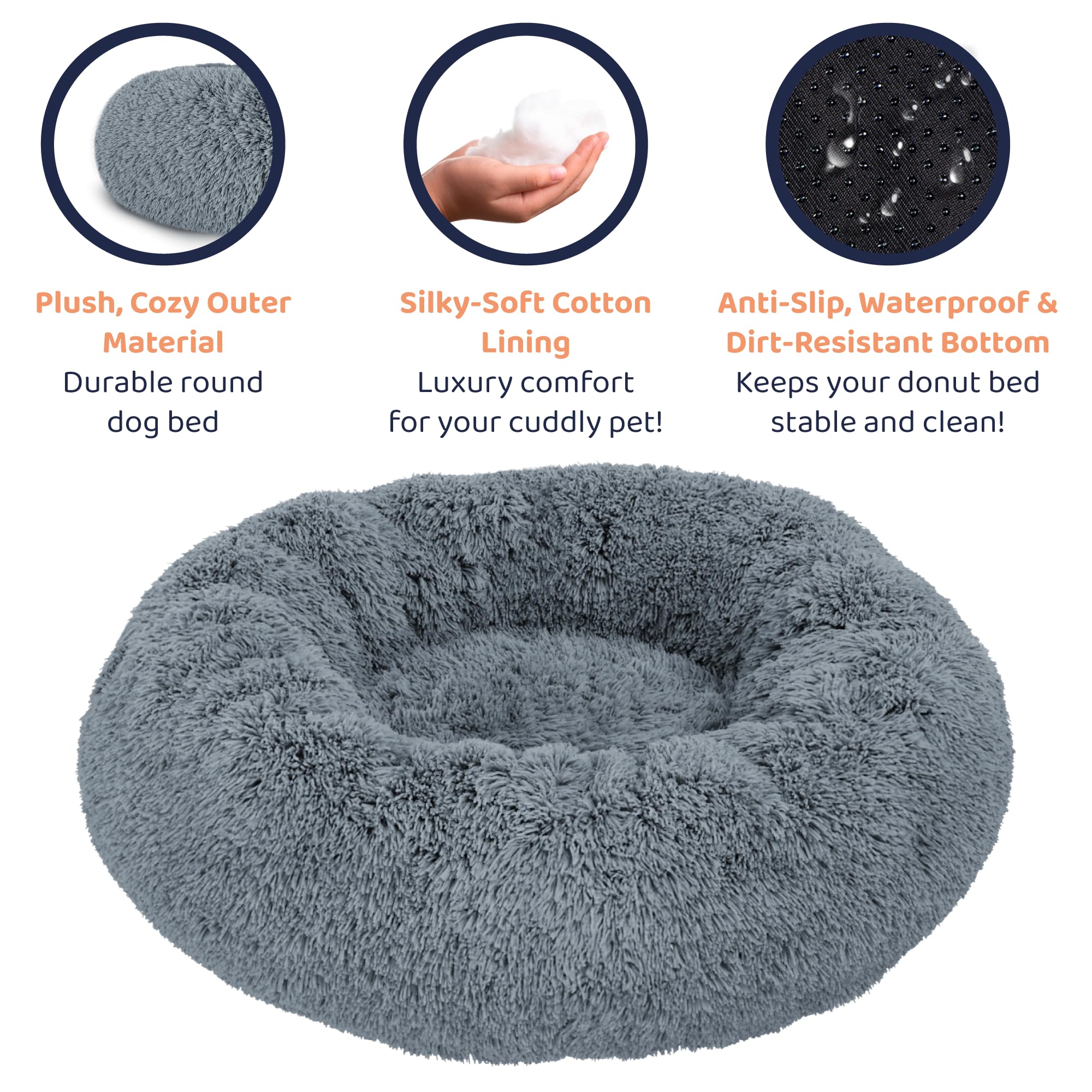 Petloox Donut Dog Bed durable stitched edge ensuring long-lasting use