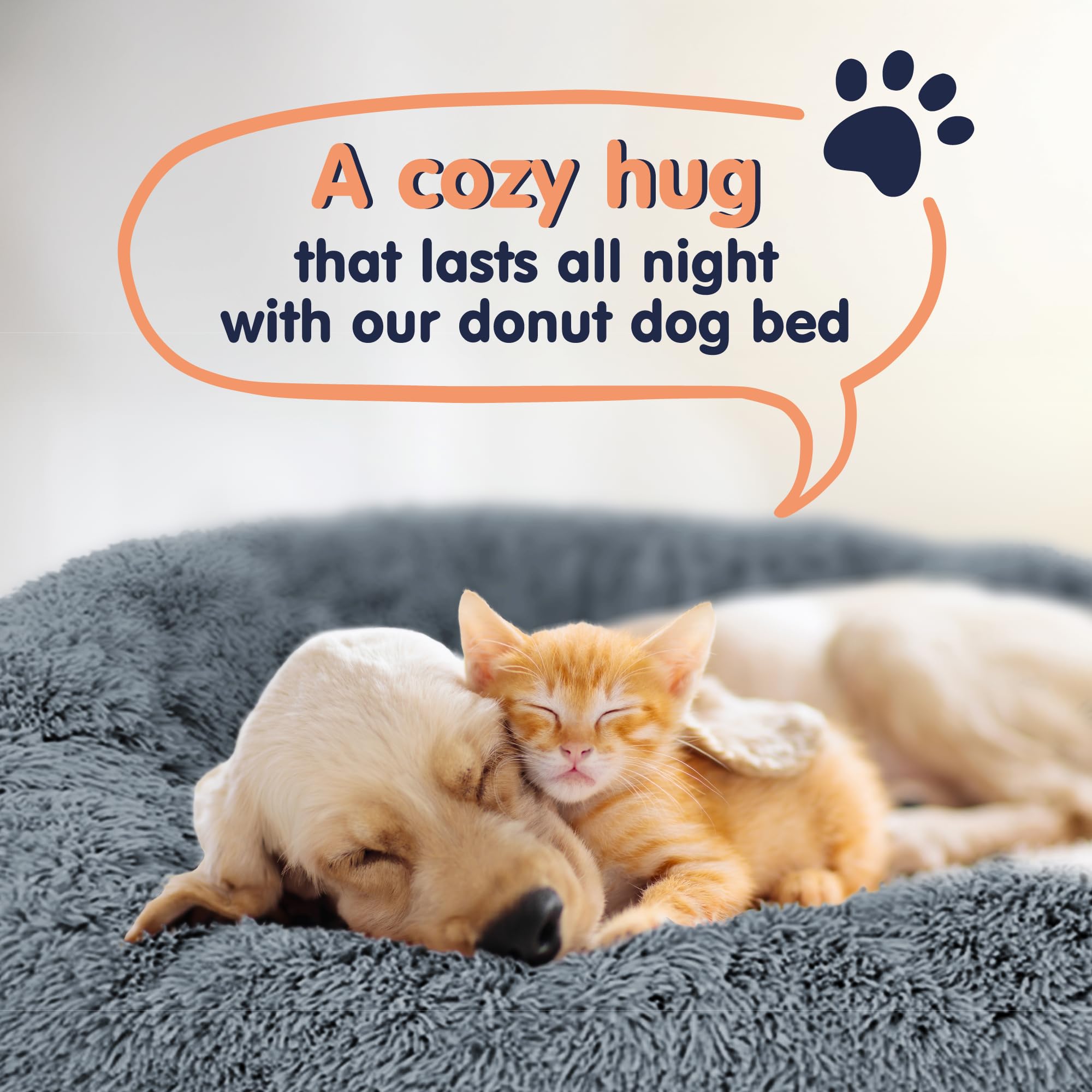 Petloox Donut Dog Bed dark-grey fabric emphasizing premium plush feel
