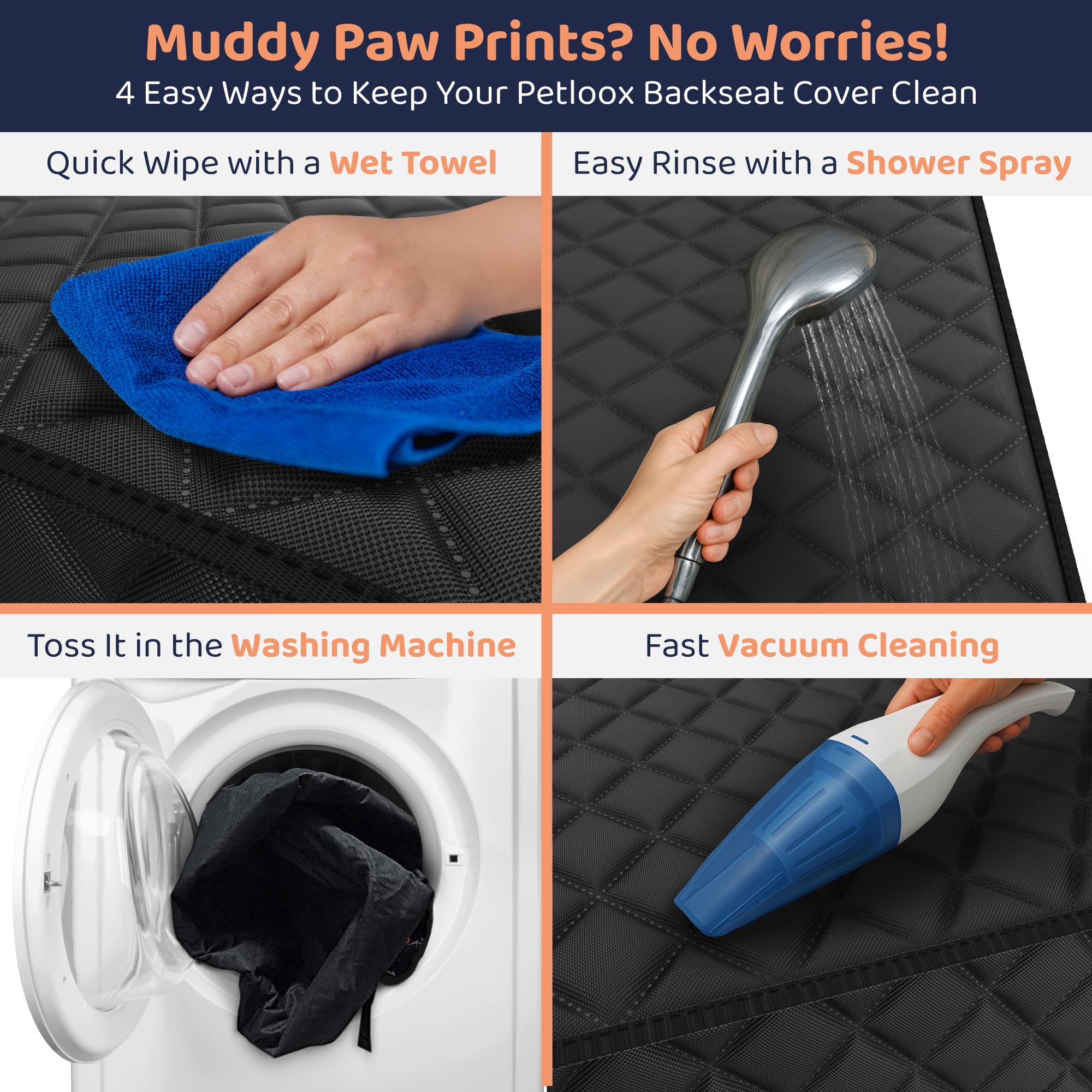 Petloox XL waterproof material keeps car clean