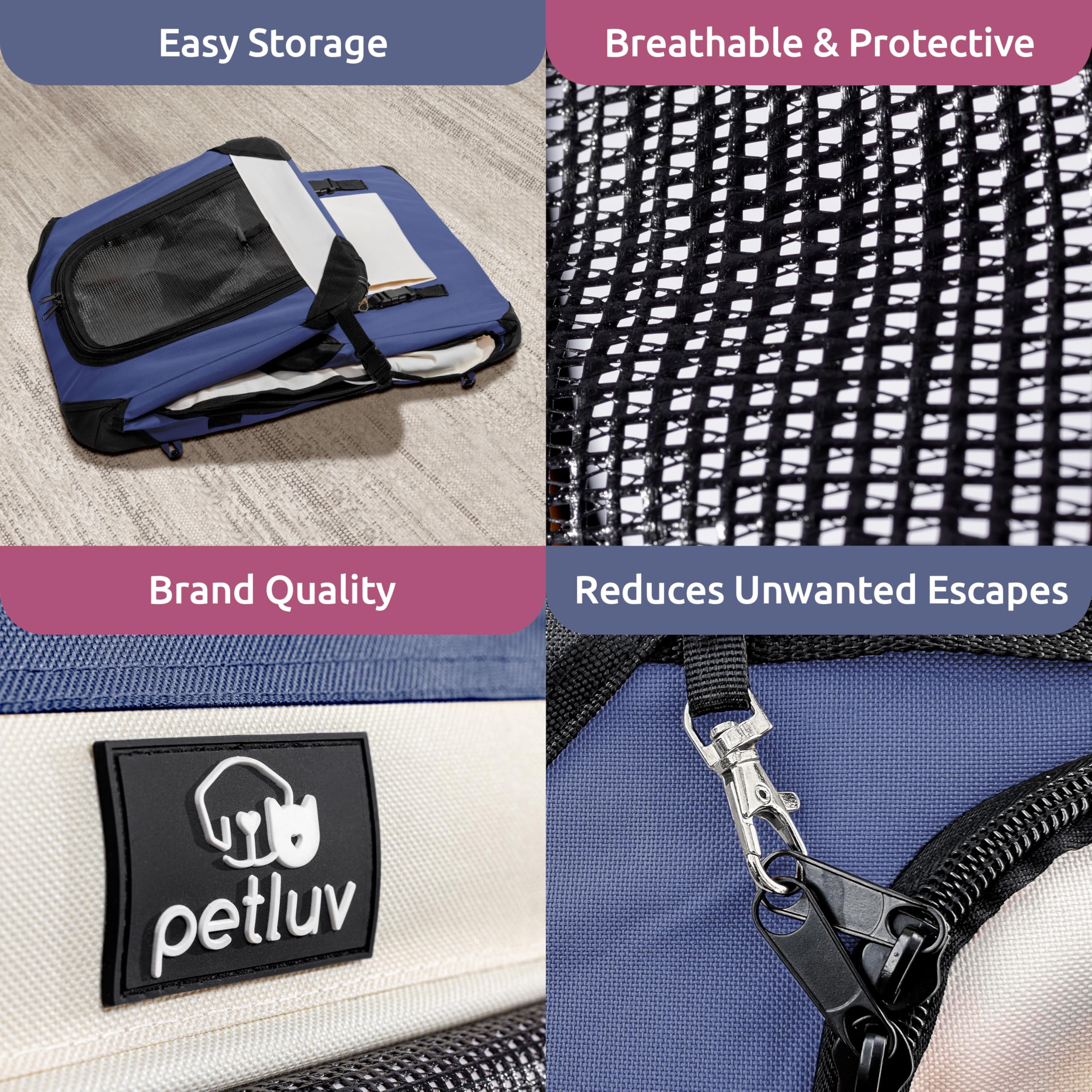 PetLuv four-doors design enables easy loading and unloading at home or vet.