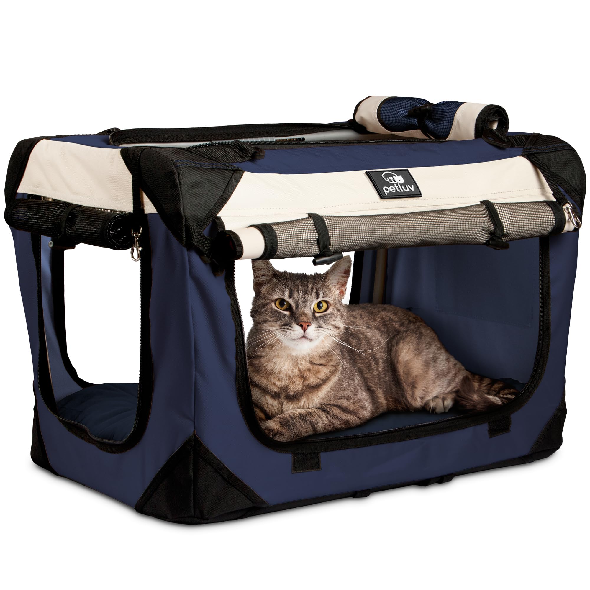 PetLuv carrier-privacy-windows large mode offers calm home use or car travel.