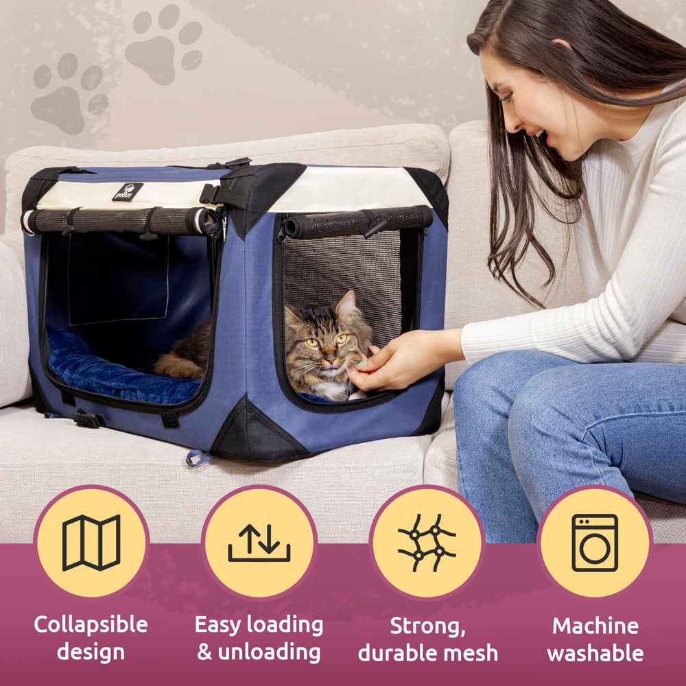 PetLuv collapsible design folds flat for compact storage and portability.