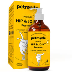 PETMADE dog joint supplement bottle — convenient liquid formula for daily mobility support.