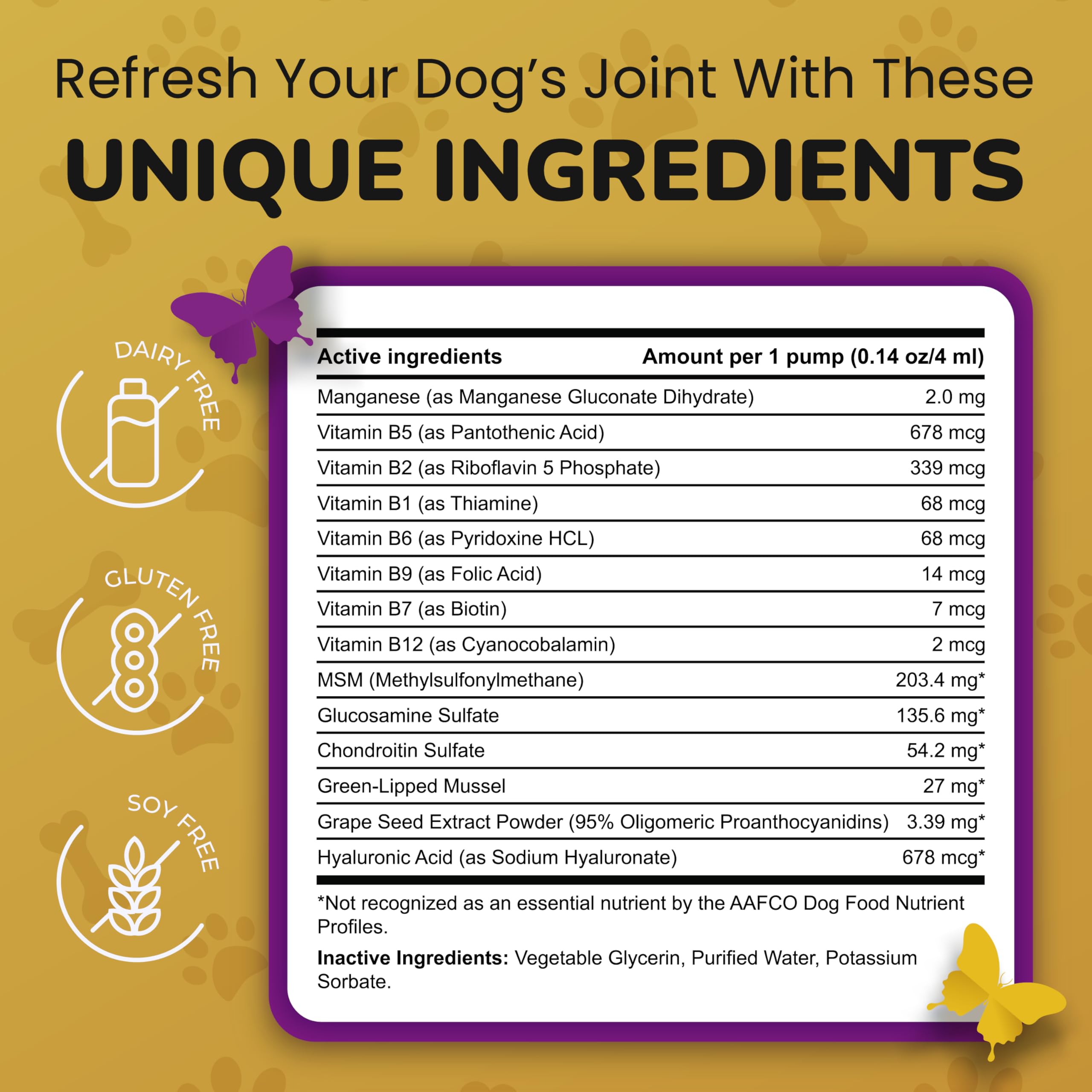 PETMADE liquid joint supplement being poured into dog food for easy dosing.