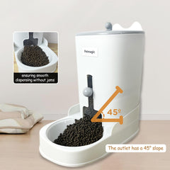 Petmagic Gravity cat feeder desiccant keeps food fresher between feedings.