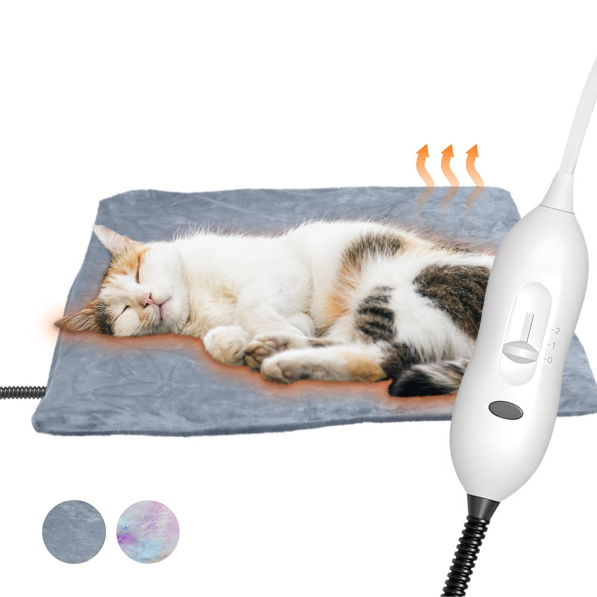 Petmarket heating pad cat bed grey with soft cover for cozy warmth.