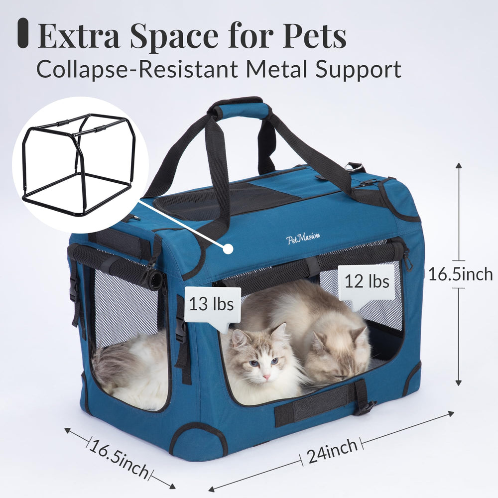 PetMasion litter box setup and travel bowls in carrier