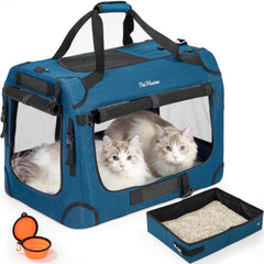 PetMasion extra large cat carrier interior view for two cats on trips
