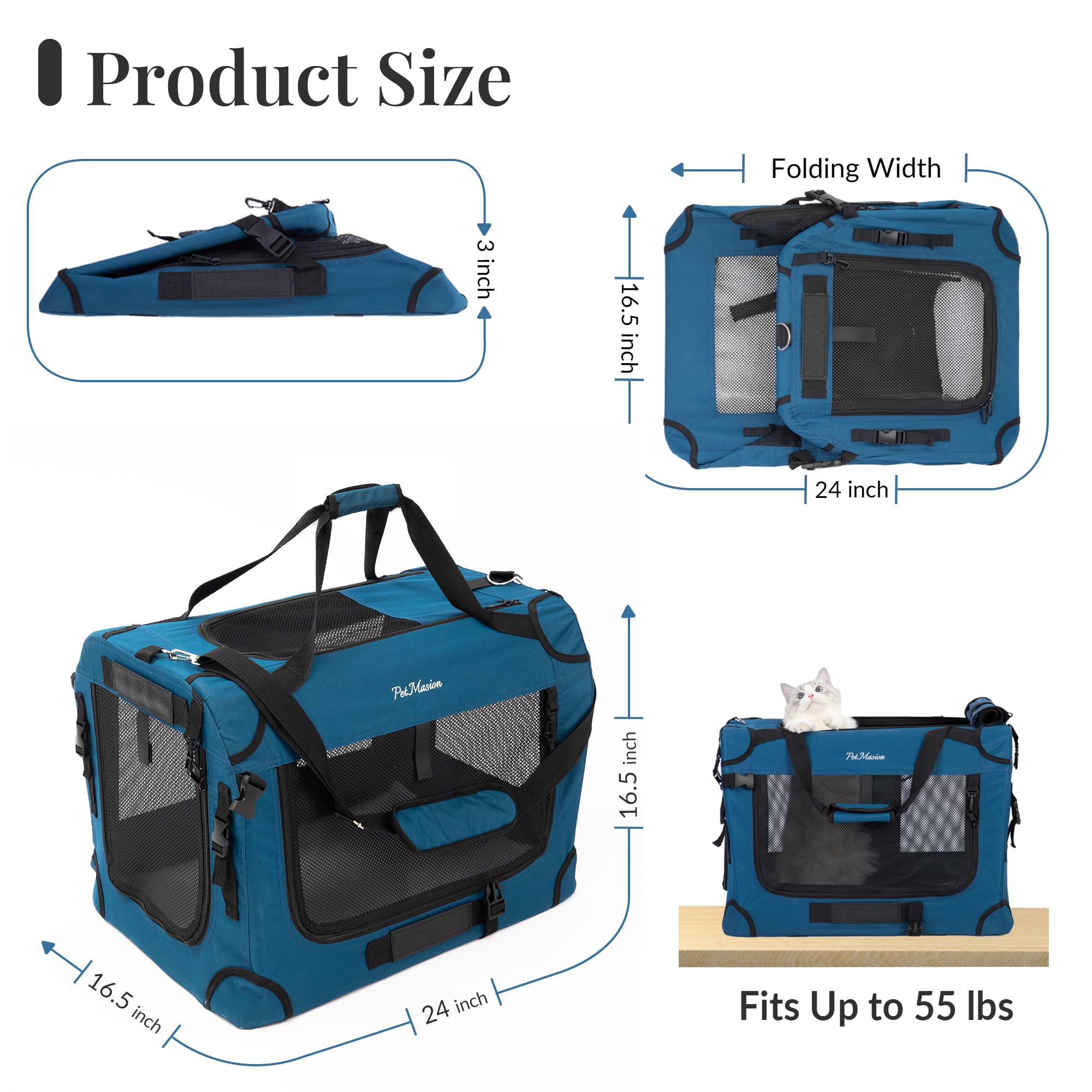 PetMasion soft interior cushion for cat comfort inside crate