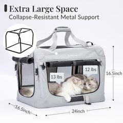 PetMasion extra large cat carrier waterproof bottom for mess-free travel