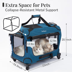 PetMasion rolling carrier side mesh provides airflow for pets on the go