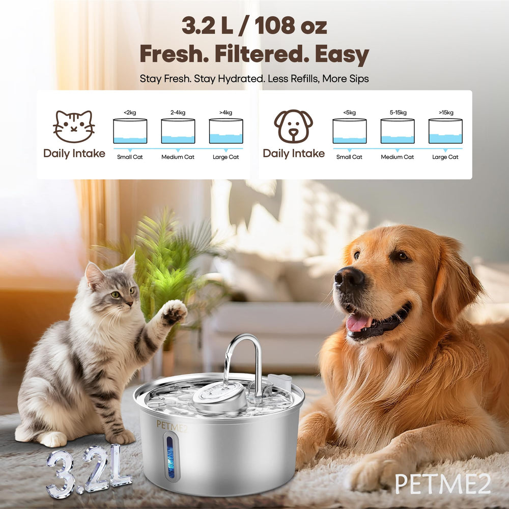 PETME2 Ultra-quiet pump keeps indoor spaces peaceful for pets.